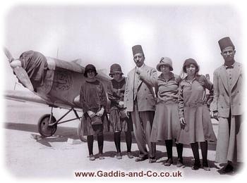 Early visitors preparing for a flight  over ancient monuments in Luxor